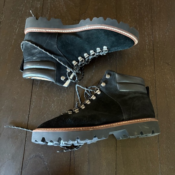 Madewell The Citywalk‎ Lugsole Hiker Boots in Black Leather Suede Women’s Size 9